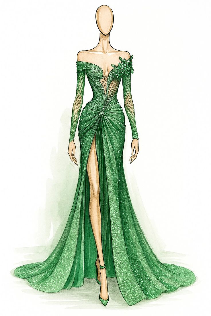 Midnight Blossom Couture Gown
