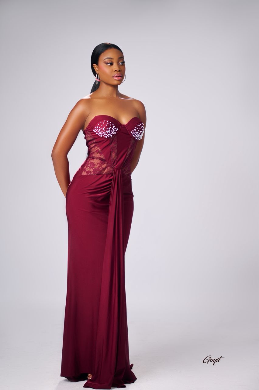 BoobPearl Meroon Dress