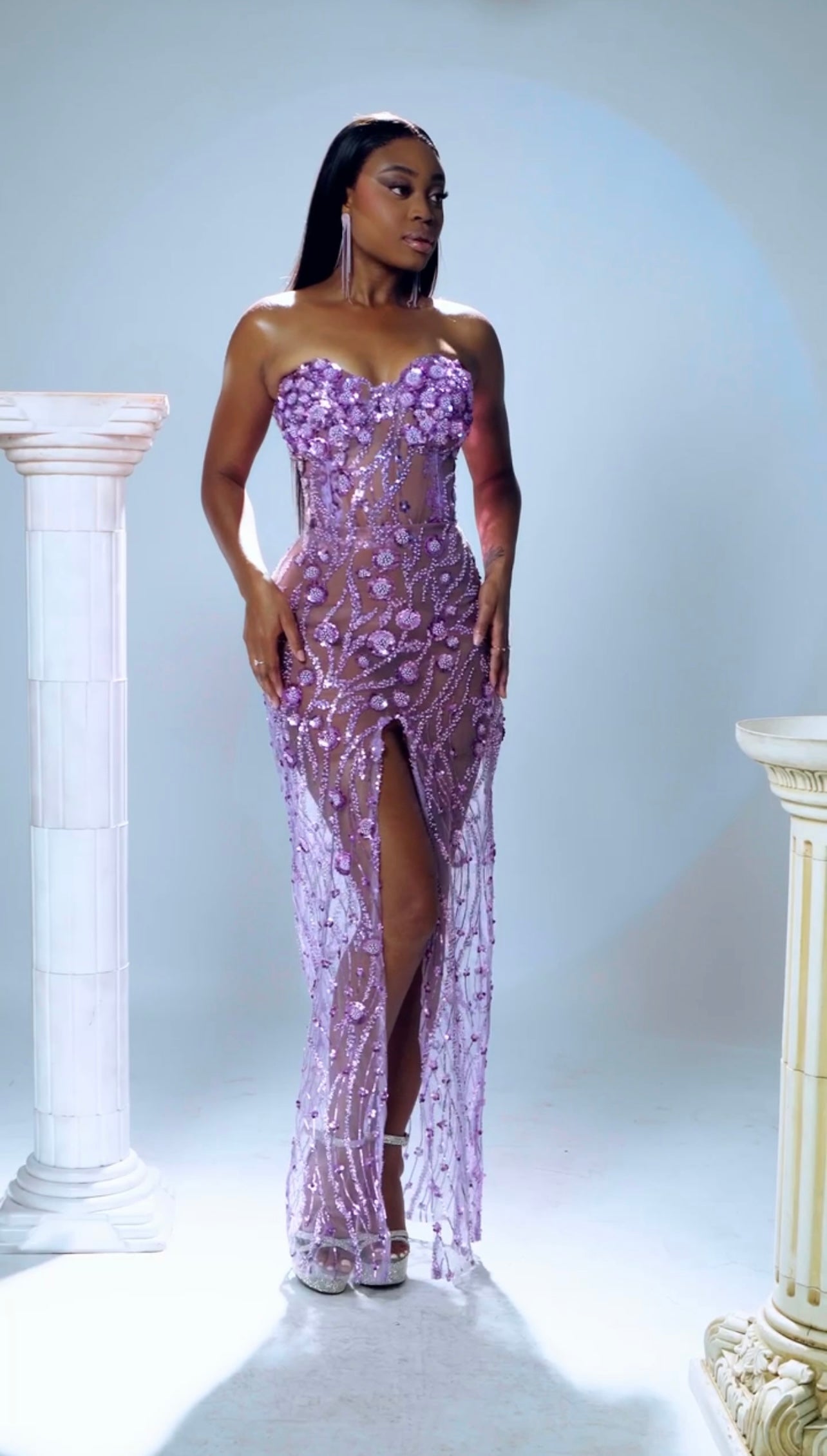 Midnight Blossom Couture Gown