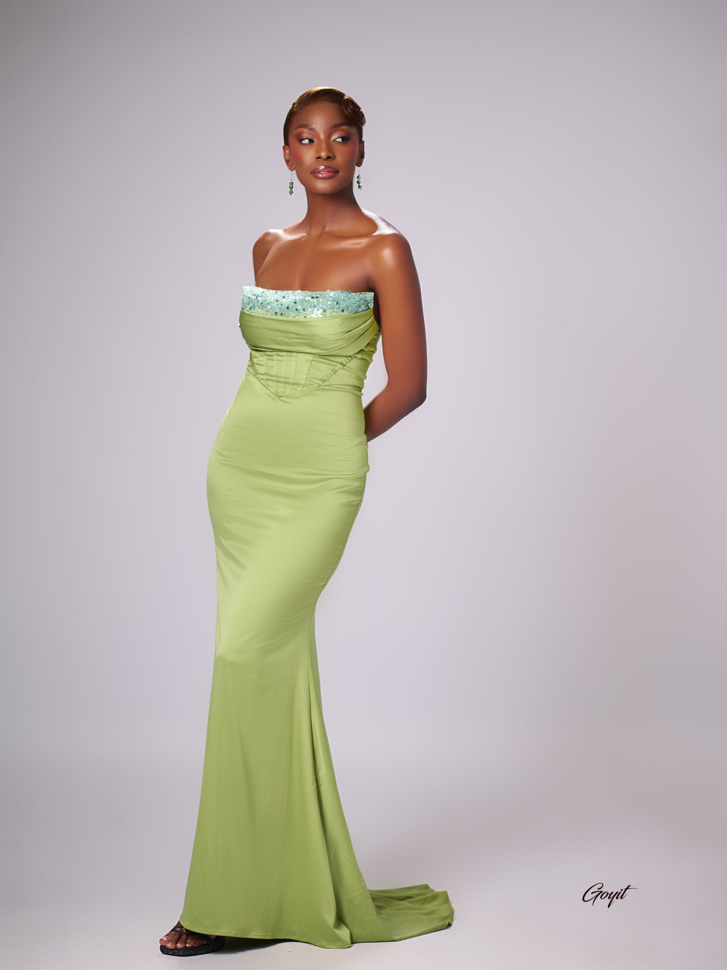 Midnight Blossom Couture Gown