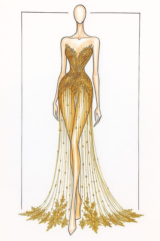 Midnight Blossom Couture Gown