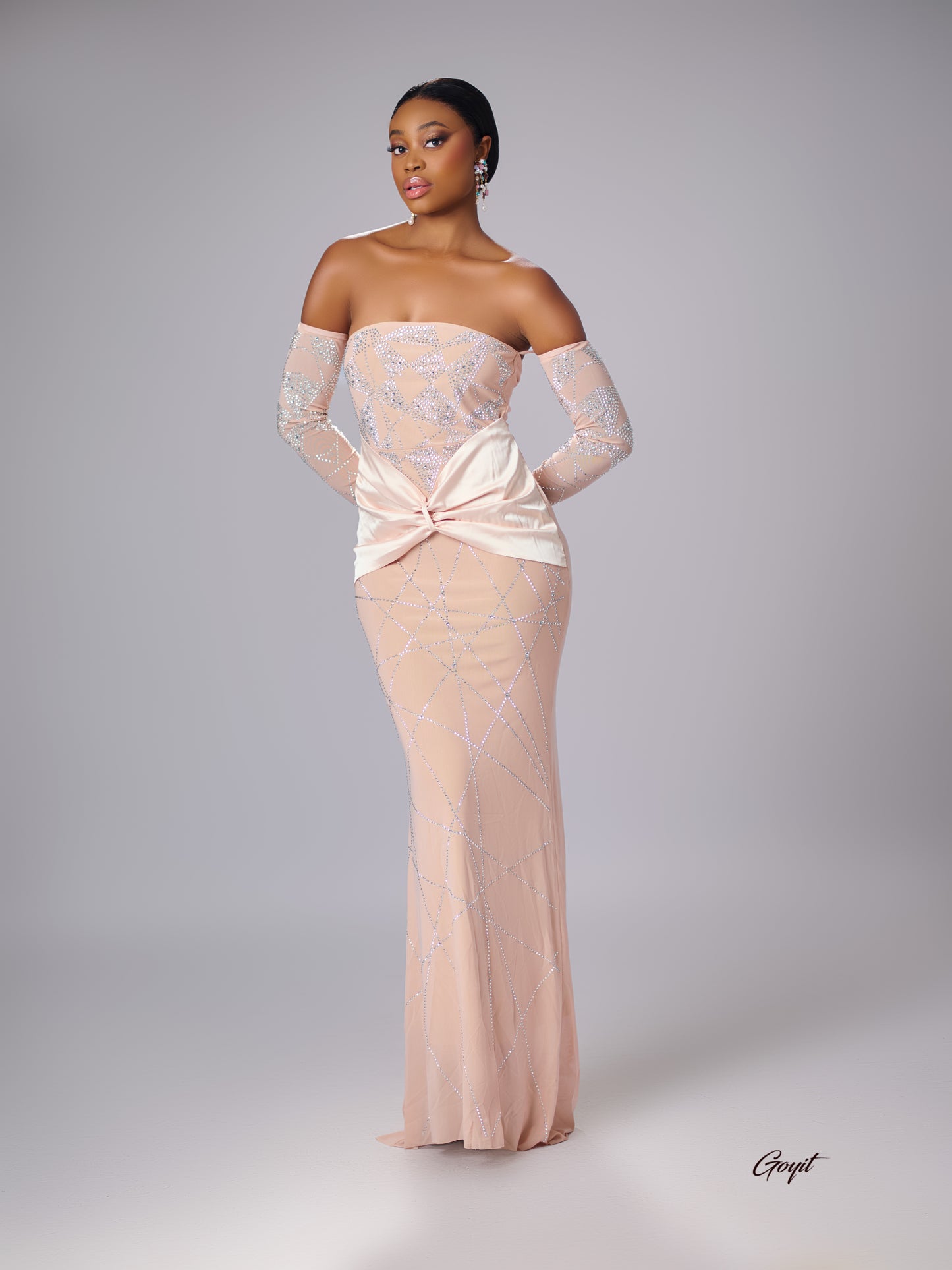 Midnight Blossom Couture Gown